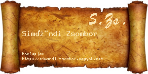 Simándi Zsombor névjegykártya