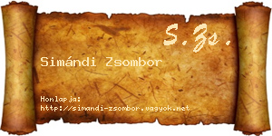 Simándi Zsombor névjegykártya